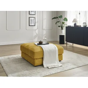 Bobochic pouf sierra tissu texturé jaune SIERRA