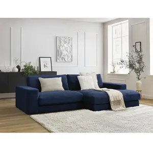 Canapé d'angle fixe compact LEONARD tissu texturé Bobochic pas cher