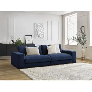 Canapé droit fixe 3 places compact LEONARD tissu texturé Bobochic pas cher