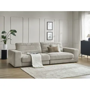 Bobochic canapé droit fixe 3 places sierra tissu texturé taupe SIERRA pas cher