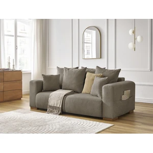 Bobochic canapé droit fixe 2 places sidonie tissu chiné taupe SIDONIE pas cher