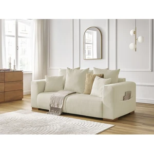 Bobochic canapé droit fixe 2 places sidonie velours côtelé beige SIDONIE pas cher