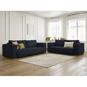 Ensemble canapé droit fixe 3 + 2 places CHELSEA gros côtelé doux Bobochic pas cher