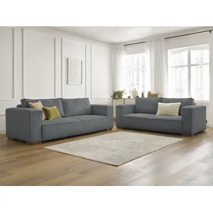 Ensemble canapé droit fixe 3 + 2 places CHELSEA gros côtelé doux Bobochic