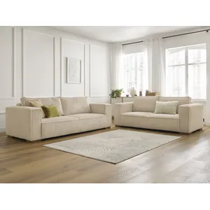 Ensemble canapé droit fixe 3 + 2 places CHELSEA gros côtelé doux Bobochic pas cher
