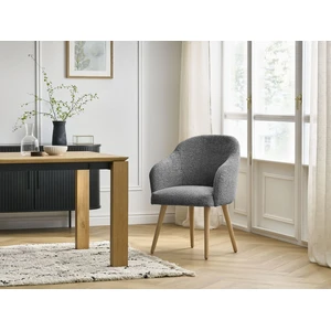 Chaise SOPHIE tissu chiné et pieds scandinaves bois Bobochic pas cher
