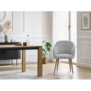 Chaise SOPHIE tissu velours côtelé et pieds scandinaves bois Bobochic pas cher