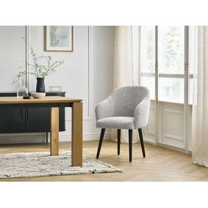 Chaise SOPHIE tissu chiné et pieds scandinaves noirs Bobochic pas cher