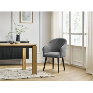 Chaise SOPHIE tissu chiné et pieds scandinaves noirs Bobochic pas cher