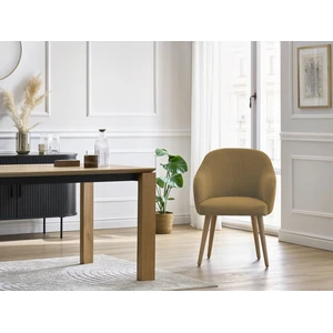 Chaise SOPHIE tissu velours côtelé et pieds scandinaves bois Bobochic pas cher