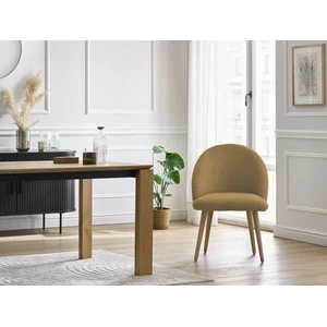 Chaise LALIE tissu velours côtelé et pieds scandinaves bois Bobochic pas cher