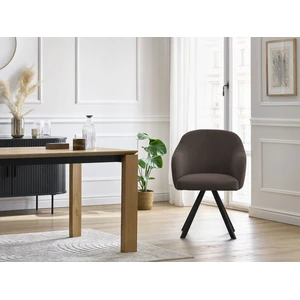 Chaise SOPHIE tissu velours côtelé et pieds étoile Marron   BOBOCHIC TU pas cher