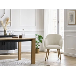 Lot de chaises SOPHIE tissu velours côtelé et pieds scandinaves bois b...