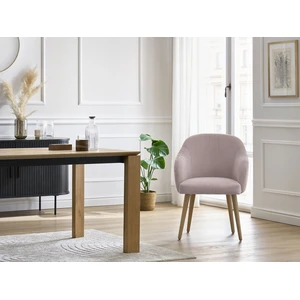 Lot de chaises SOPHIE tissu velours côtelé et pieds scandinaves bois r...