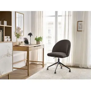 BOBOCHIC Chaise de bureau LALIE tissu velours côtelé et pietement à roulettes a... pas cher