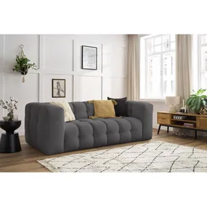 Canapé droit fixe Bobochic Canapé droit fixe 3 places cloud Gris foncé pas cher