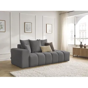 Canapé droit fixe MONT-BLANC tissu chiné Gris foncé  Accoudoir gauche BOBOCHIC TU pas cher
