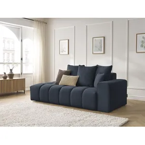 Canapé droit fixe MONT-BLANC tissu chiné Bleu foncé  Accoudoir droit BOBOCHIC TU pas cher