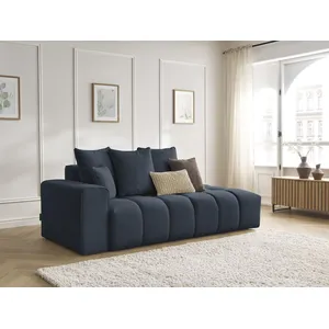 Canapé droit fixe MONT-BLANC tissu chiné Bleu foncé  Accoudoir gauche BOBOCHIC TU pas cher