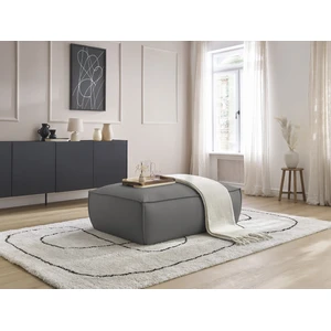 Pouf BOHEME cuir végan Gris foncé   BOBOCHIC TU