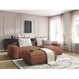 BOBOCHIC Canapé d'angle réversible ultra moelleux BOHEME cuir végan av...