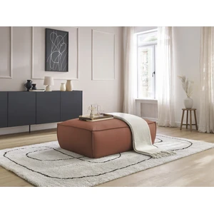 Pouf BOHEME cuir végan Marron foncé BOBOCHIC TU pas cher