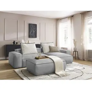 BOBOCHIC Canapé d'angle réversible ultra moelleux BOHEME cuir végan av...