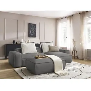 BOBOCHIC Canapé d'angle réversible ultra moelleux BOHEME cuir végan av... pas cher