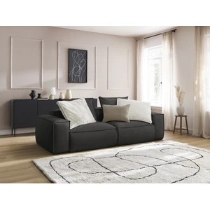 Canapé droit fixe 3 places ultra moelleux BOHEME cuir végan Bobochic pas cher