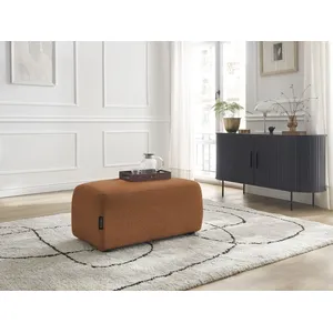 Pouf ATILLA tissu chiné Orange   BOBOCHIC TUVendu parbobochic-paris