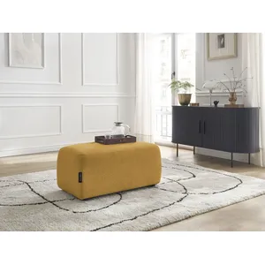Pouf ATILLA tissu chiné Jaune   BOBOCHIC TUVendu parbobochic-paris