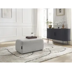 Pouf ATILLA tissu chiné Gris clair   BOBOCHIC TUVendu parbobochic-paris
