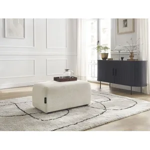 Fauteuil & pouf Bobochic Pouf atilla tissu chiné BlancVendu parbobochic-paris