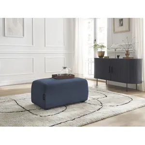 Pouf ATILLA tissu chiné Bleu   BOBOCHIC TUVendu parbobochic-paris