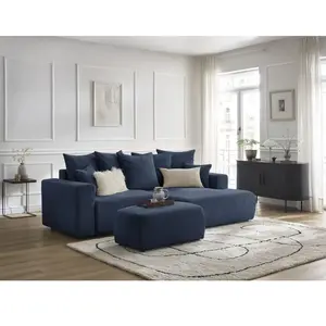 BOBOCHIC Canapé d'angle convertible coffre ATILLA tissu texturé avec p... pas cher