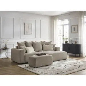 BOBOCHIC Canapé d'angle convertible coffre ATILLA tissu chiné avec pou... pas cher