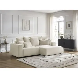 Canapé d'angle convertible coffre ATILLA tissu chiné Bobochic pas cher