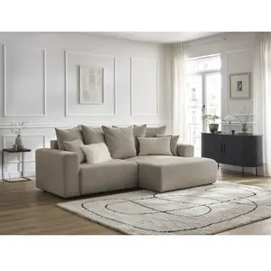 Canapé d'angle convertible coffre ATILLA tissu chiné Bobochic pas cher