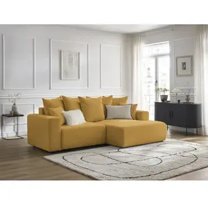 Canapé d'angle convertible coffre ATILLA tissu chiné Bobochic pas cher