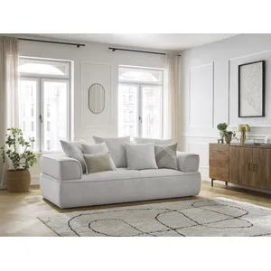 Canapé droit fixe 3 places WHESLEY Gris clair BOBOCHIC TU pas cher