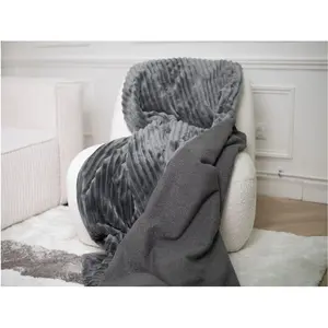 Accueil Décoration Plaids Bobochic Plaid xxl 220 x 240 cm oslo Gris foncéVendu parbobochic-paris