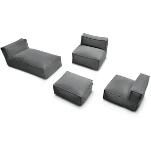 BOBOCHIC Canapé de jardin modulable BIARRITZ avec bâche de protection,... pas cher