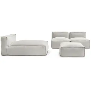 BOBOCHIC Canapé de jardin modulable BIARRITZ avec bâche de protection, 2 chauff... pas cher