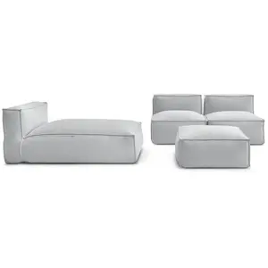 BOBOCHIC Canapé de jardin modulable BIARRITZ avec bâche de protection,... pas cher