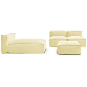 BOBOCHIC Canapé de jardin modulable BIARRITZ avec bâche de protection, 2 chauff... pas cher