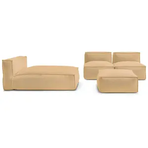 BOBOCHIC Canapé de jardin modulable BIARRITZ avec bâche de protection, 2 chauff... pas cher