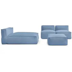BOBOCHIC Canapé de jardin modulable BIARRITZ avec bâche de protection, 2 chauff... pas cher