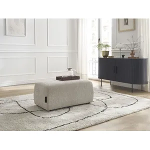 Pouf ATILLA tissu texturé Beige BOBOCHIC TU pas cher