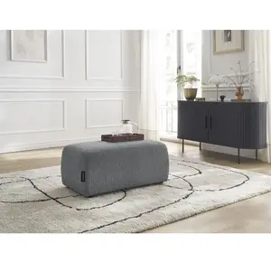 Fauteuil & pouf BOBOCHIC - Pouf ATILLA tissu texturé Gris foncéVendu parbobochic-paris