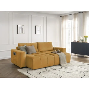 Canapé droit fixe 4 places ARSENE assise profonde velours Bobochic pas cher